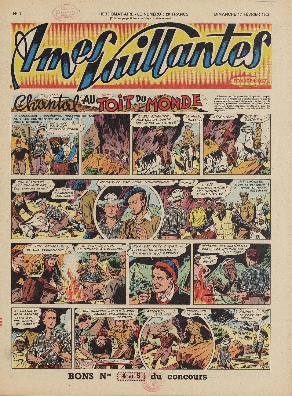 Âmes Vaillantes (Hebdomadaire année 1952) - Âmes Vaillantes n°7