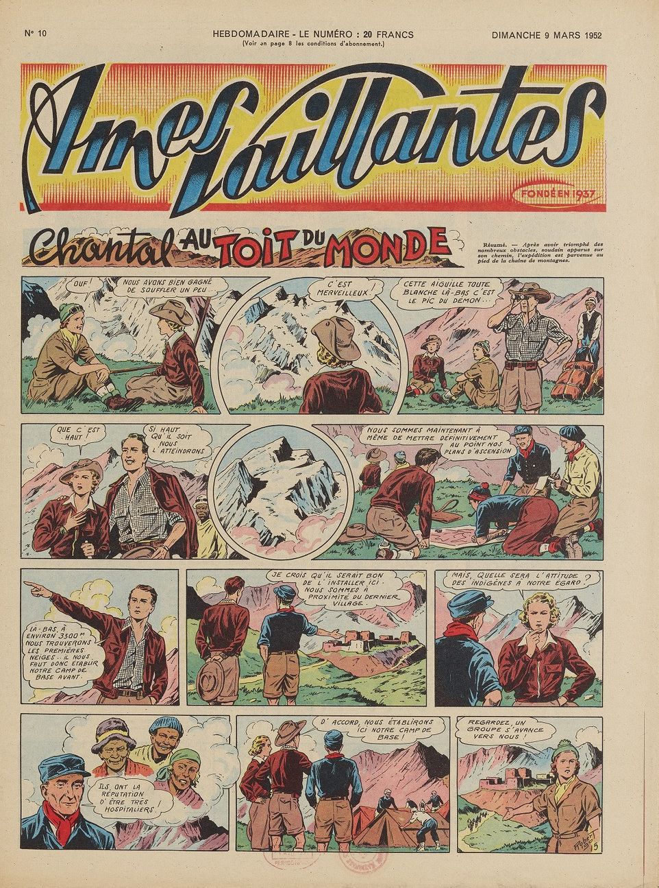 Âmes Vaillantes (Hebdomadaire année 1952) - Âmes Vaillantes n°10