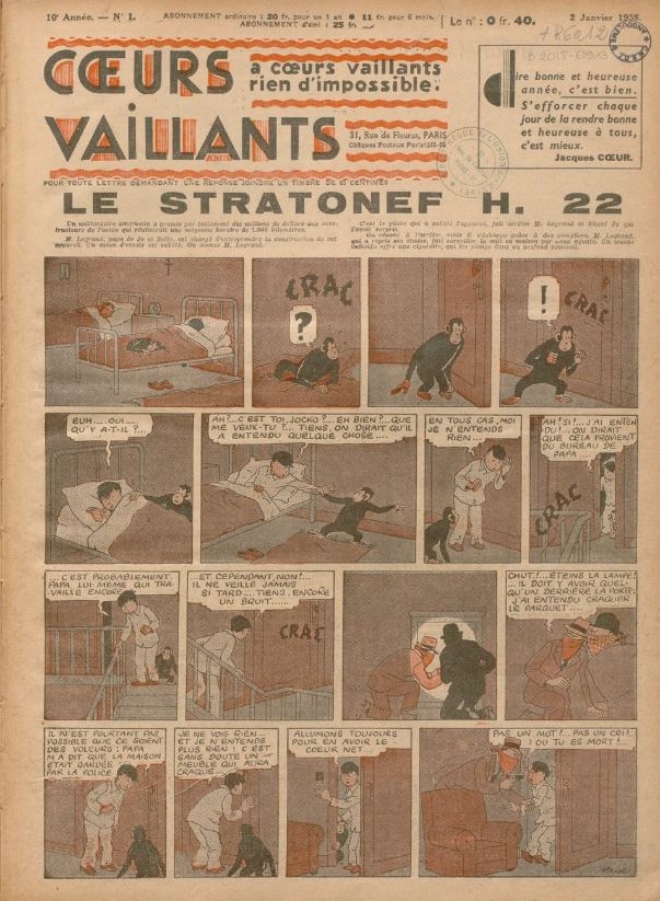 Coeurs Vaillants (Périodique - Année 1938) - Coeurs vaillants n°1