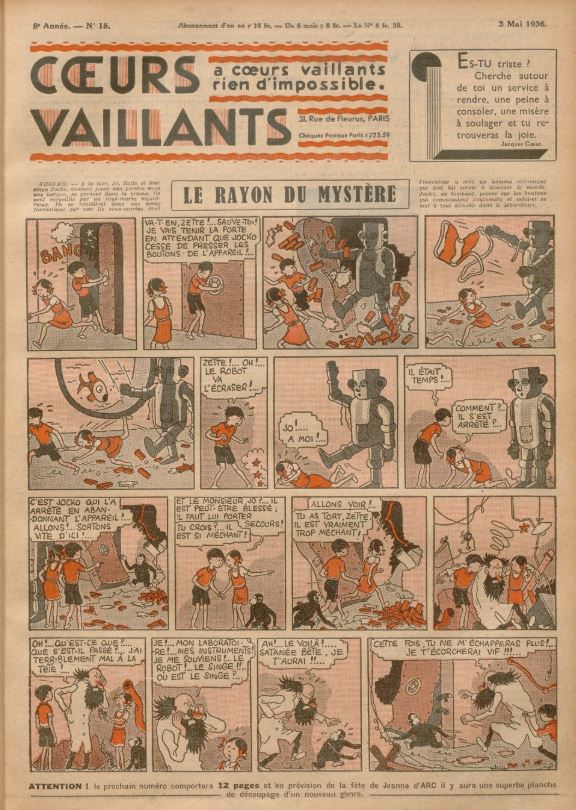 Coeurs Vaillants (Périodique - Année 1936) - Coeurs vaillants n°18