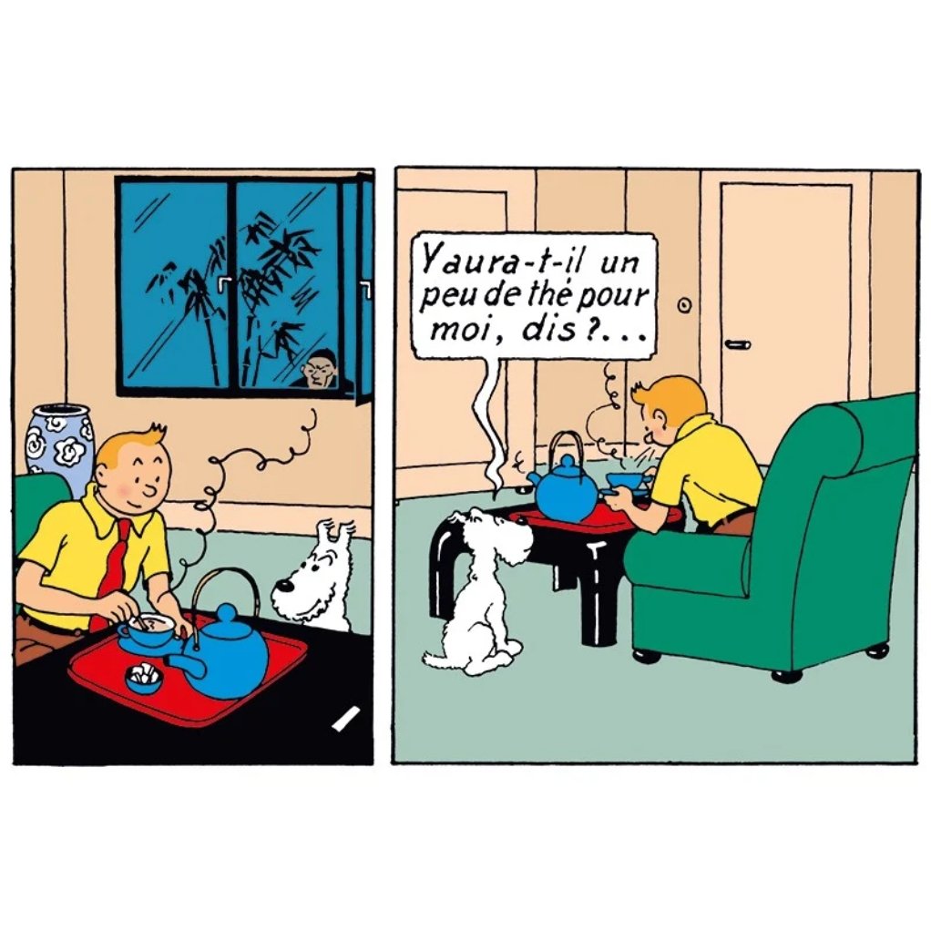 Tintin - Le lotus bleu - Tintin prenant le thé — Galerie